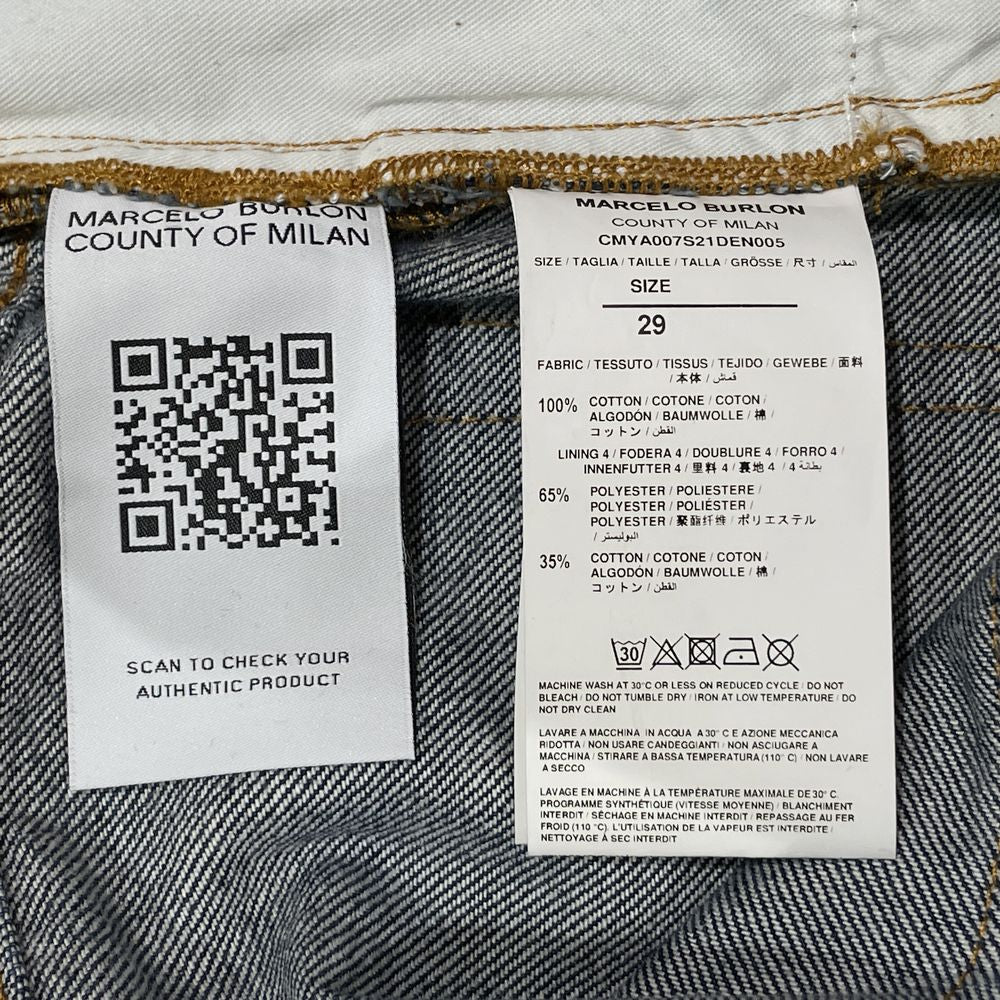 Marcelo Burlon WINGS MID WASH SLIM DENIM Wash Slim 29 Denim Pants Cotton/Polyester Men's [Used AB] 20240324