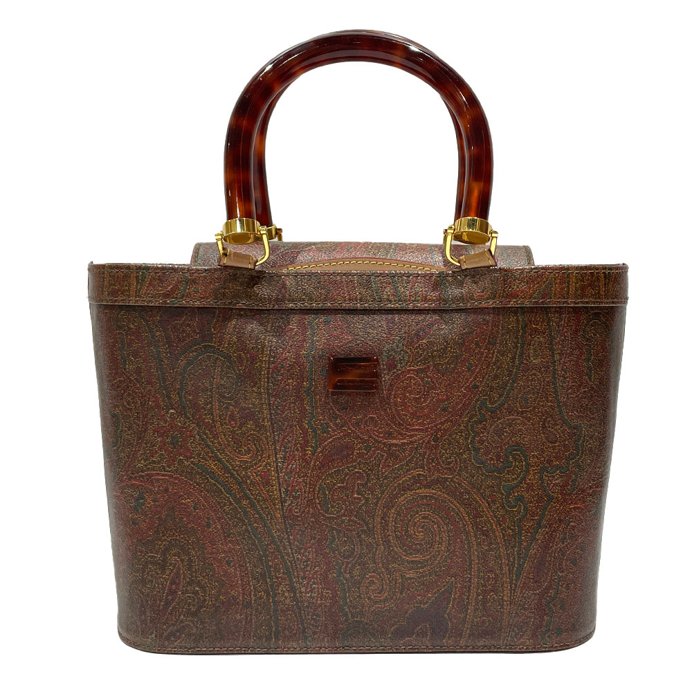ETRO Paisley Tortoiseshell Pattern Plastic Handle Handbag PVC/Leather Women's [Used AB] 20240309