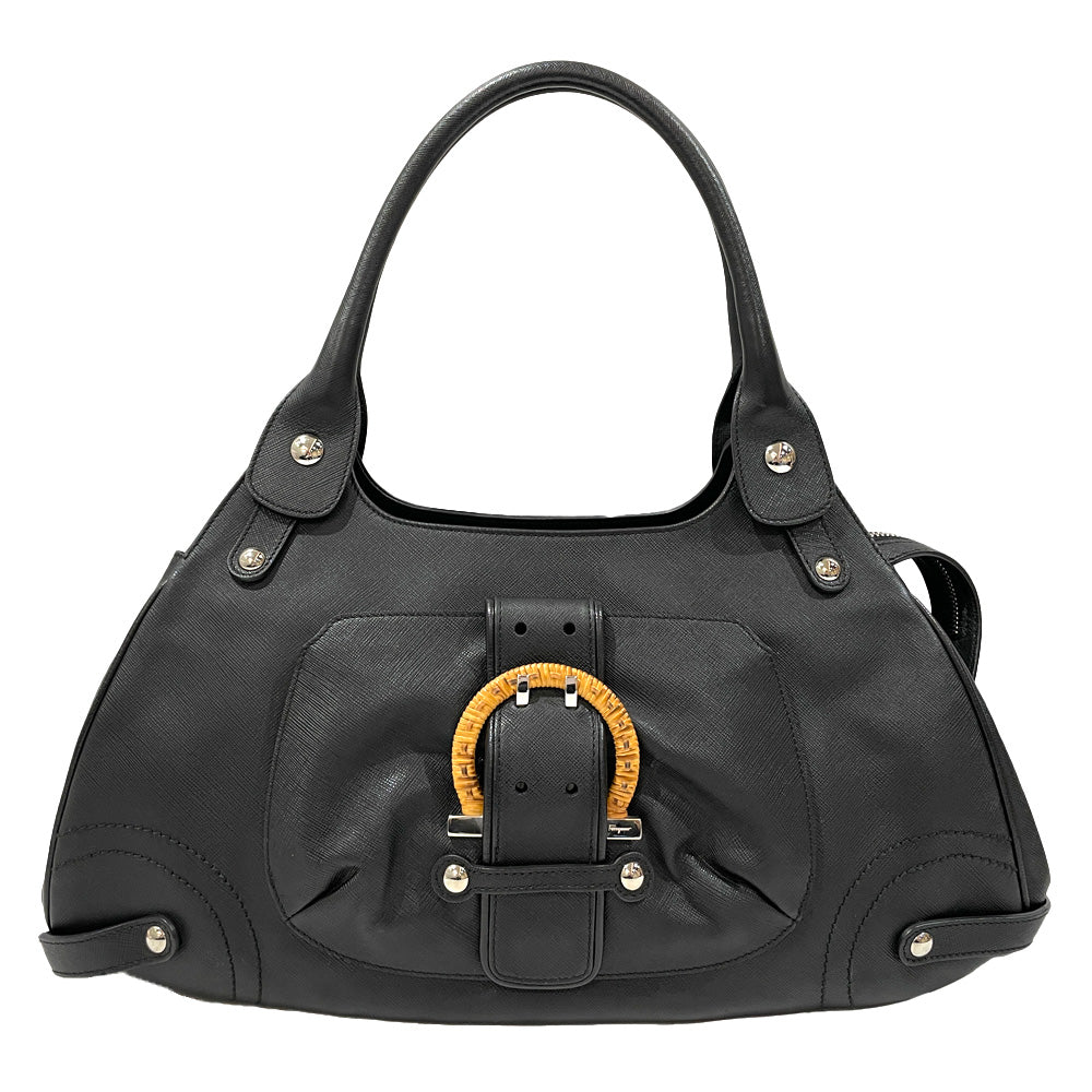 Salvatore Ferragamo Wood Gancini Shoulder Bag DY-21 6305 Shoulder Bag Leather Women's [Used AB] 20240310