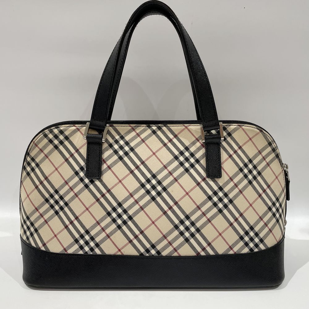 BURBERRY Check Pocket Handbag Canvas/Leather Women's [Used B] 20240309