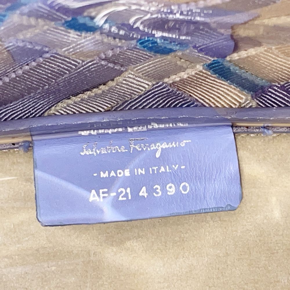 Salvatore Ferragamo (Salvatore Ferragamo) [Rare] Rose ribbon braided intro internal vinyl AF-21 4390 Handbag Canvas/Leather Women's [Used AB] 20240309
