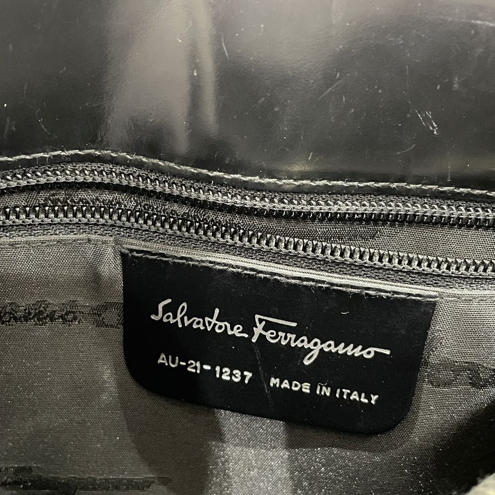 Salvatore Ferragamo Logo Plate Embossed AU-21 1237 Tote Bag Leather Women's [Used B] 20240310
