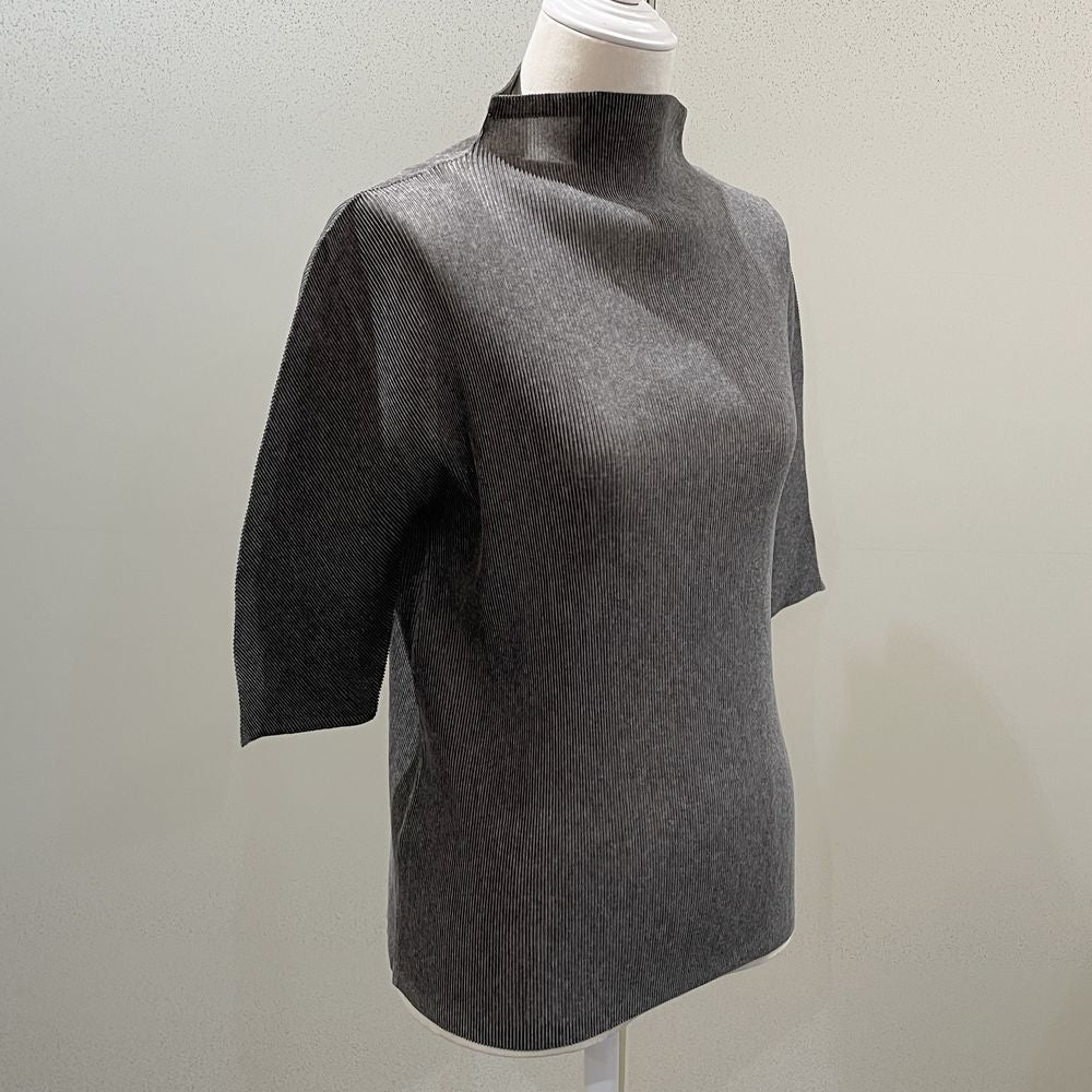 PLEATS PLEASE Issey Miyake High Neck Fine Pleats Size 3 PP02-FK113 Cut and Sewn Polyester Women's [Used AB] 20240324