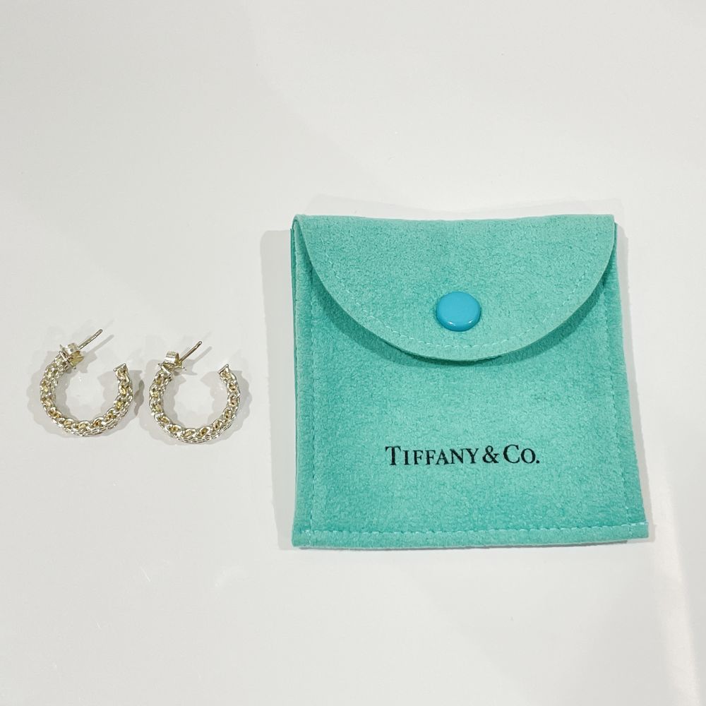 TIFFANYu0026Co.(ティファニー) サマセット メッシュ フープ ピアス シルバー925 レディース【中古AB】20240326