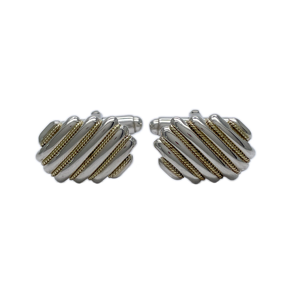 TIFFANY&amp;Co. (Tiffany) Twisted Rope Combi Cufflinks Silver 925/K18 Yellow Gold Men's [Used AB]