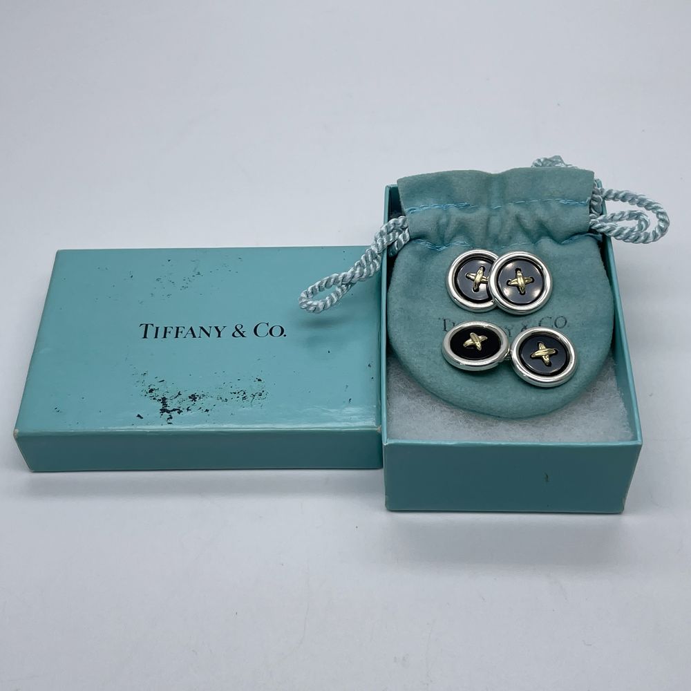 TIFFANY&amp;Co. [Rare] Combination Button Cufflinks Silver 925/K18 Yellow Gold Men's [Used AB] 20240320