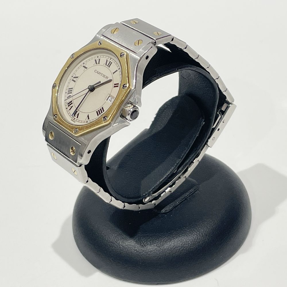 中古B/標準】CARTIER カルティエ サントスオクタゴンLM スイス製クオーツ レディース 腕時計 W200158320458039