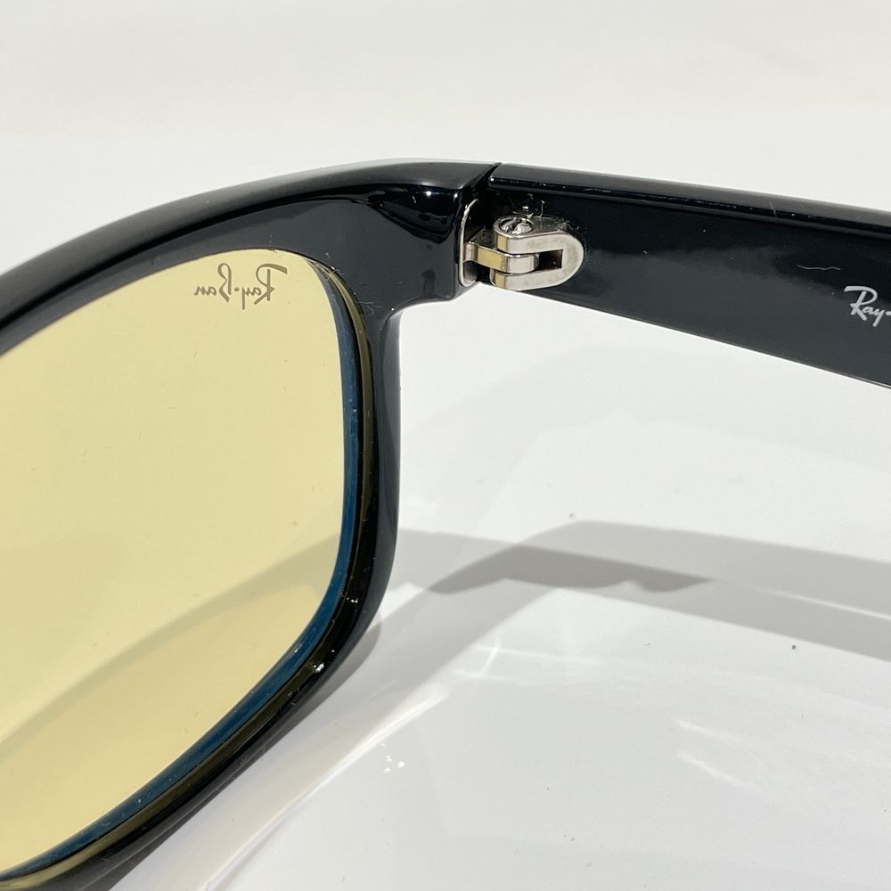 中古AB/使用感小】Ray-Ban レイバン イエローレンズ ニューウェイファーラー 黒ぶち メンズ サングラス RB2132-F 601/R6  シャイニーブラック20458237