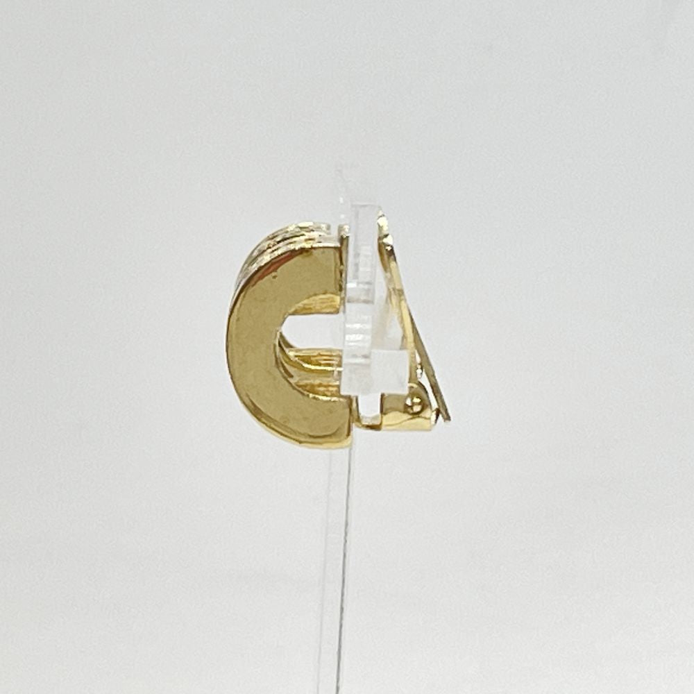 Christian Dior Flower CD Logo Rhinestone Hoop Earrings Metal Women's [Used AB] 20240314