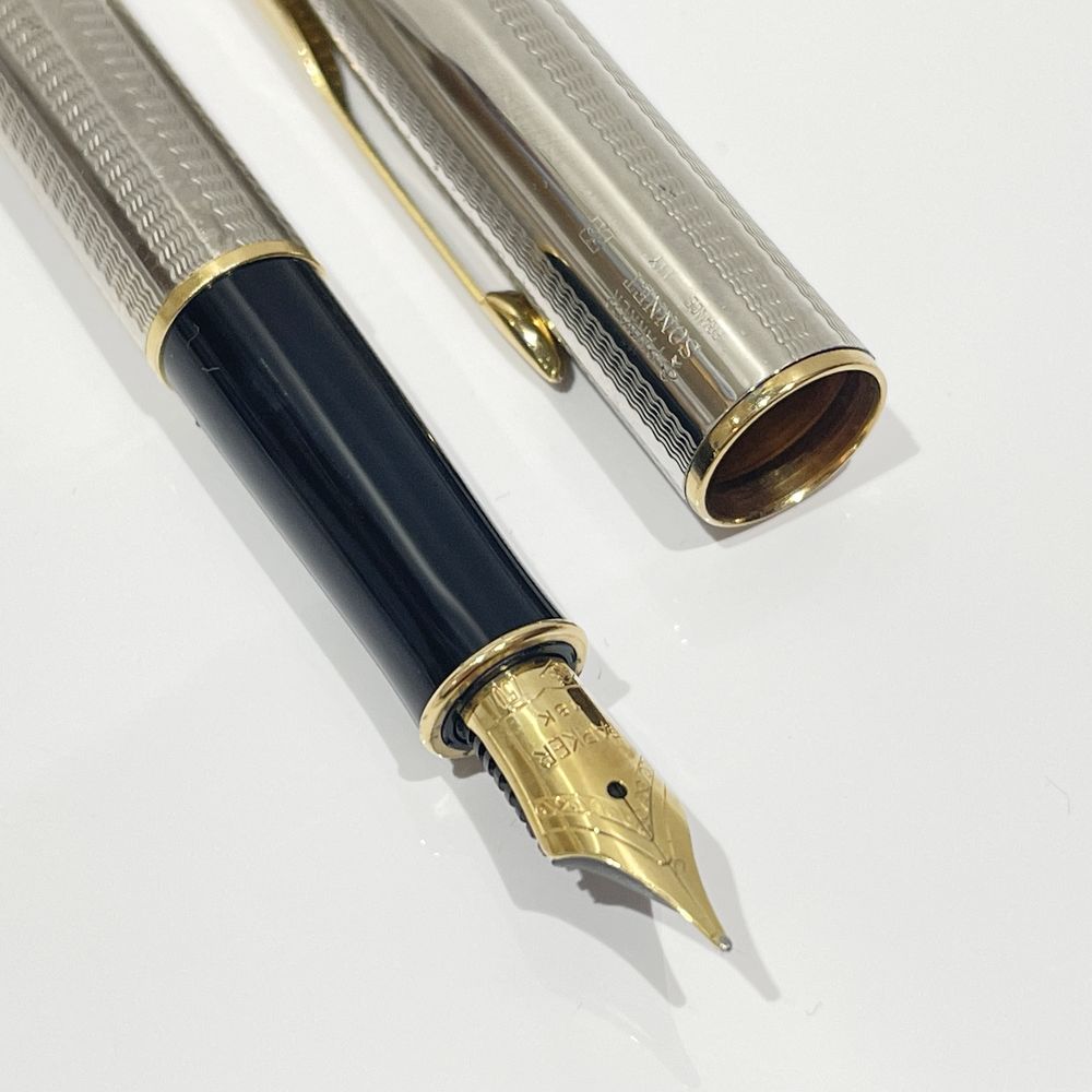 PARKER(パーカー) ソネット 両用式 ペン先750 字幅M 万年筆 メタル ユニセックス【中古AB】20240412