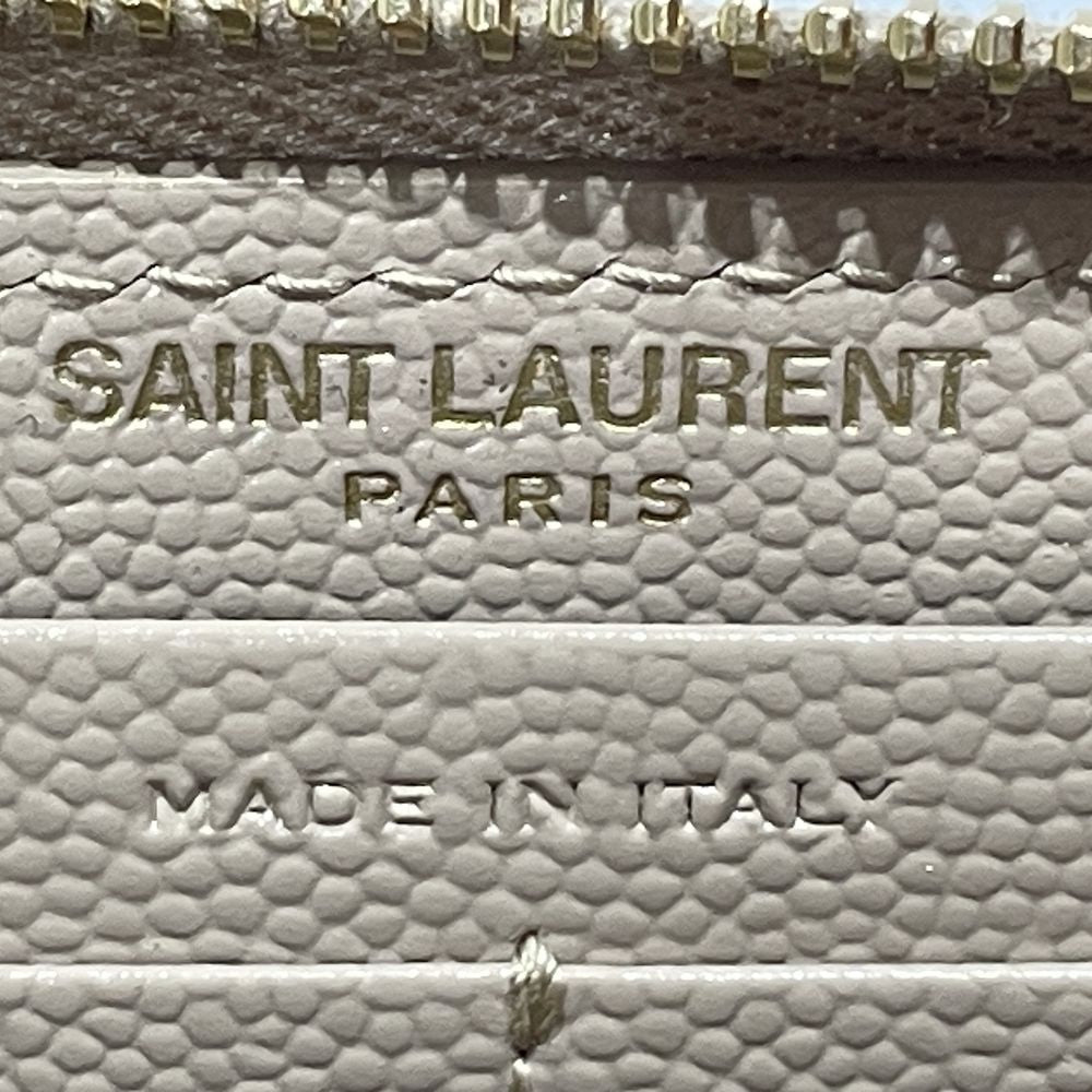 SAINT LAURENT PARIS Monogram MONOGRAMME Round Zip Quilted 358094 Long Wallet Leather Women's [Used A] 20240312