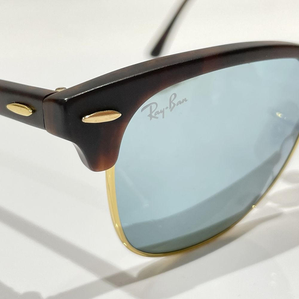 中古A/美品】Ray-Ban レイバン クラブマスター マット デミ柄 コンビフレーム ミラーレンズ ユニセックス サングラス RB3016  1145/30 ブラウン20458448