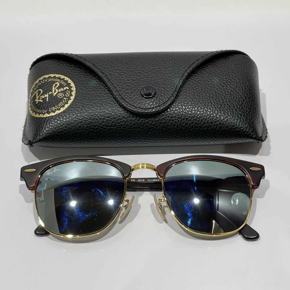 Ray-Ban Matte Demi Pattern Combi Frame Mirror Lens RB3016 1145/30 Clubmaster Sunglasses Metal/Acetate Unisex [Used A] 20240316