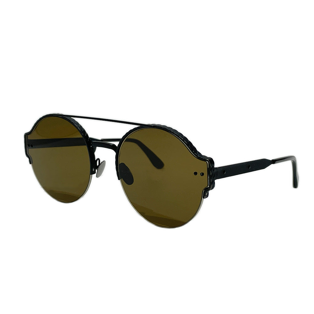 BOTTEGAVENETA Intrecciato Pilot Round Frame BV0013S Sunglasses Metal/Acetate Unisex [Used AB] 20240320