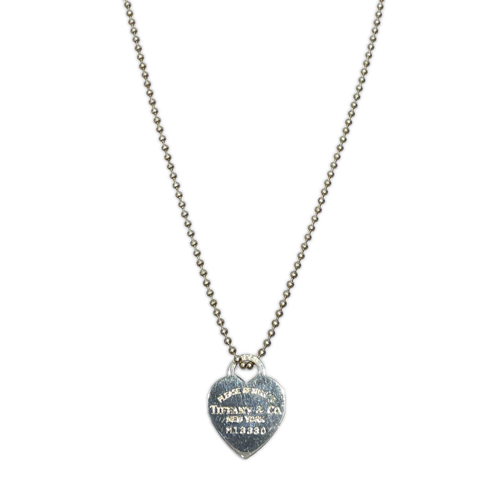 TIFFANY&amp;Co. Return to Tiffany Heart Tag Long Ball Chain Necklace Silver 925 Women's [Used B] 20240207