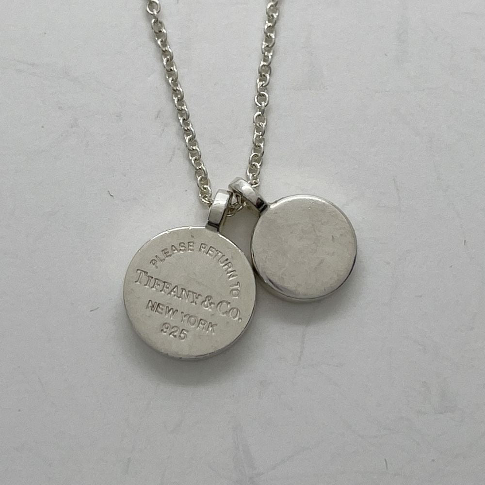 TIFFANY&amp;Co. Return to Tiffany Mini Double Round Heart Tag Necklace Silver 925/Enamel Women's [Used B] 20240320