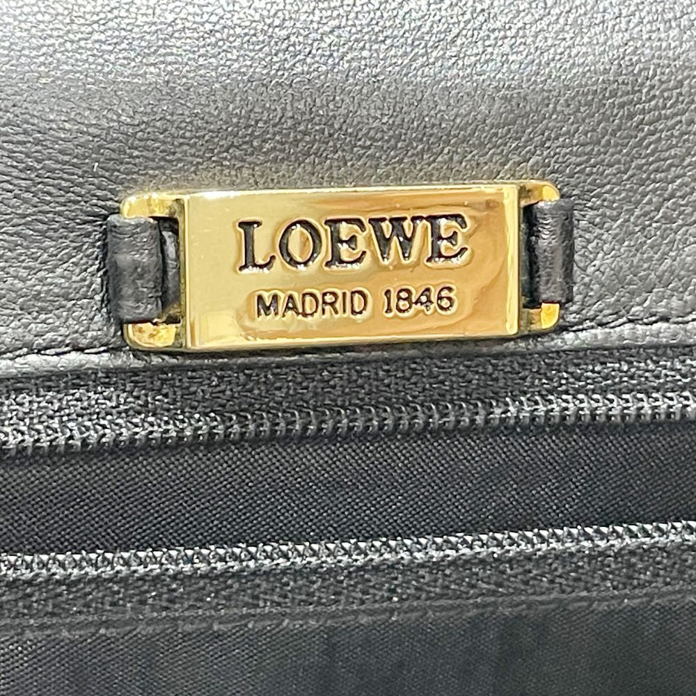 LOEWE(ロエベ) ロゴ ストライプ ナッパ スクエア 斜め掛け ヴィンテージ ショルダーバッグ レザー/ レディース【中古AB】20240316