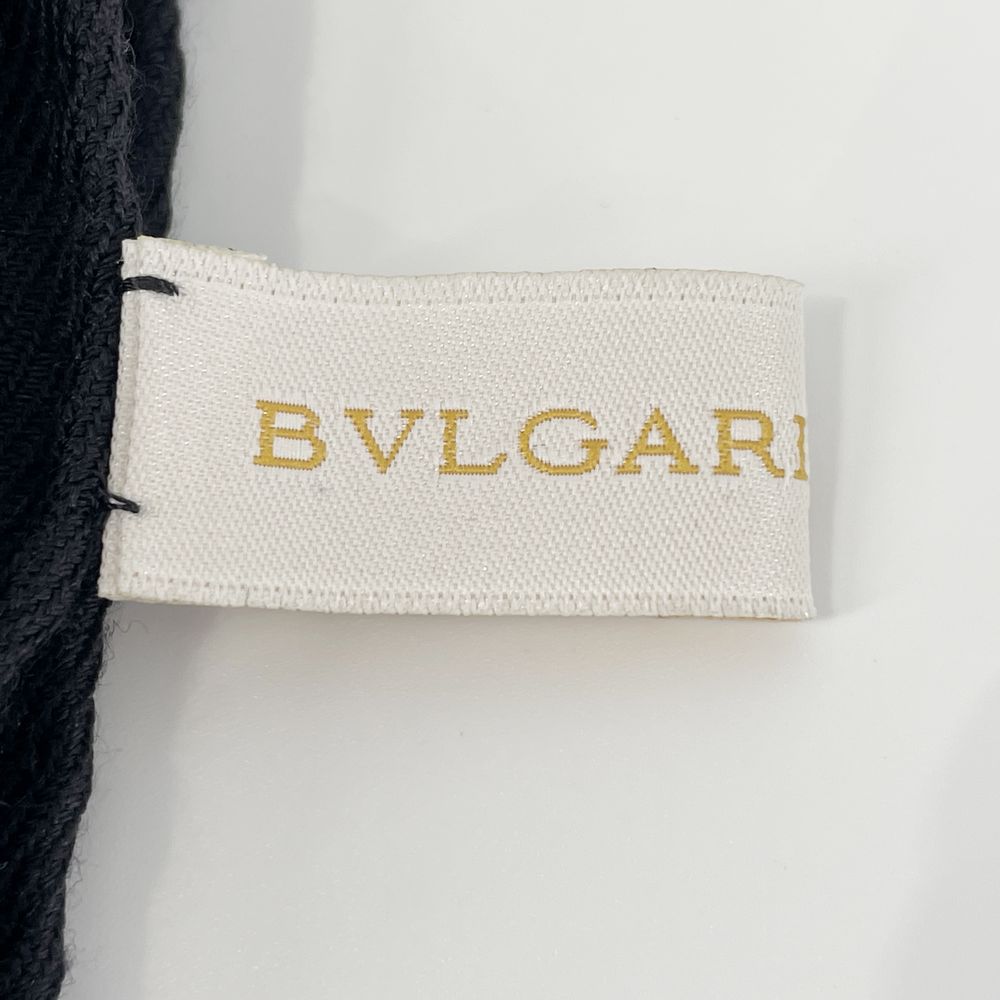 BVLGARI(ブルガリ) ロゴマニア 大判 180cm×67.5cm ジャガード スカーフ ショール ストール シルク/ウール ユニセックス【中古AB】20240523