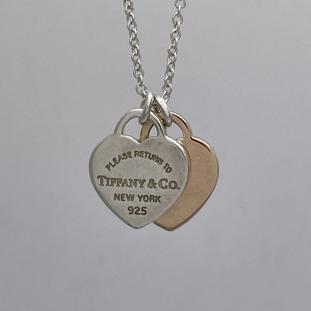 TIFFANY&amp;Co. Return to Tiffany Double Heart Tag Mini Necklace Silver 925 Women's [Used AB] 20240221