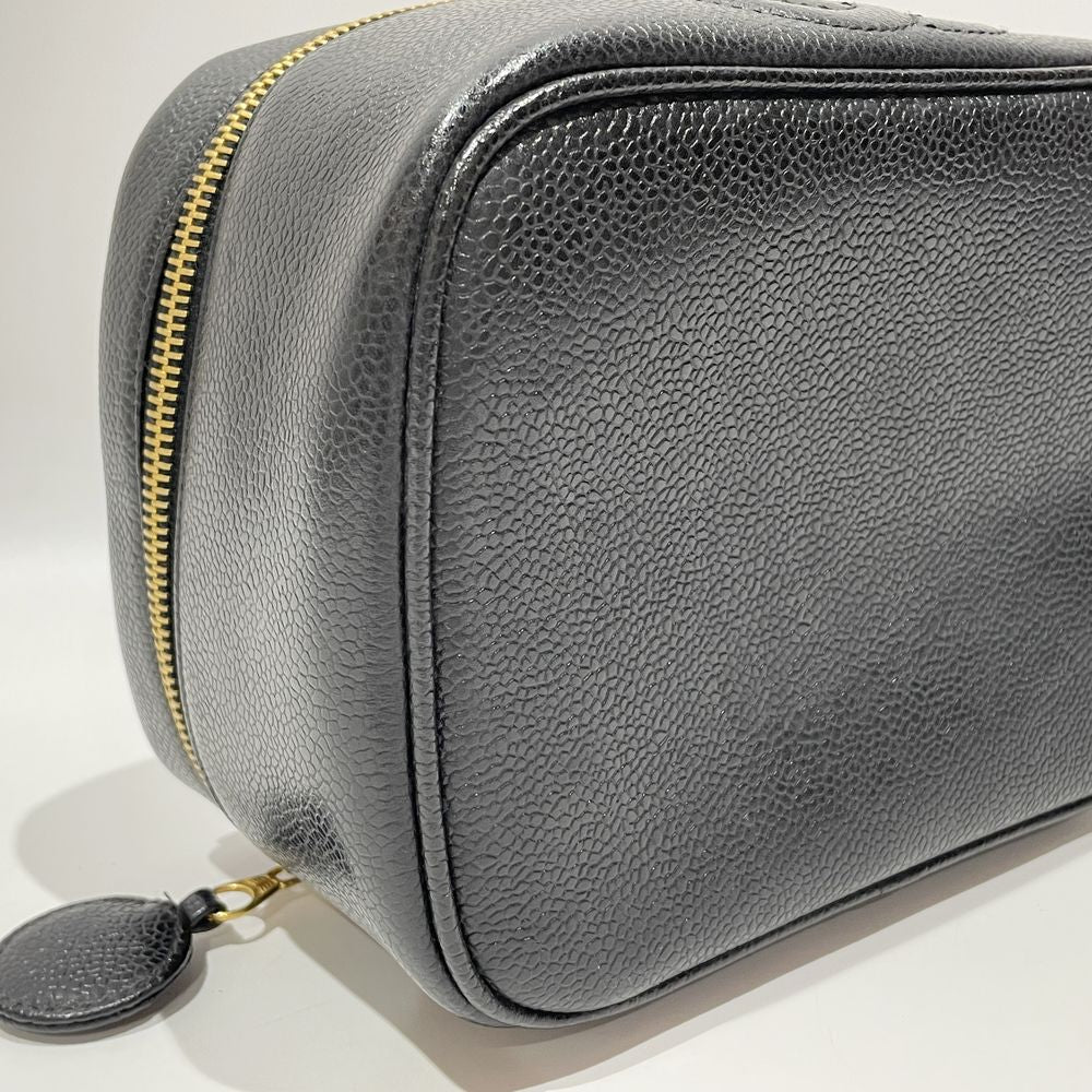 CHANEL Coco Mark Vanity Horizontal Gold Hardware Handbag Caviar Skin Women's [Used AB] 20240323
