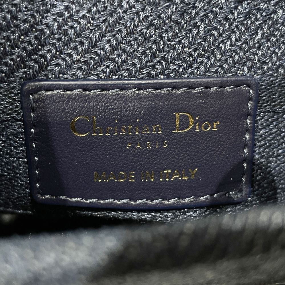 Christian Dior(クリスチャンディオール) レディディオール ミディアム デニム フラワー エンブロイダリー ハンドバッグ キャンバス レディース【中古AB】20240329