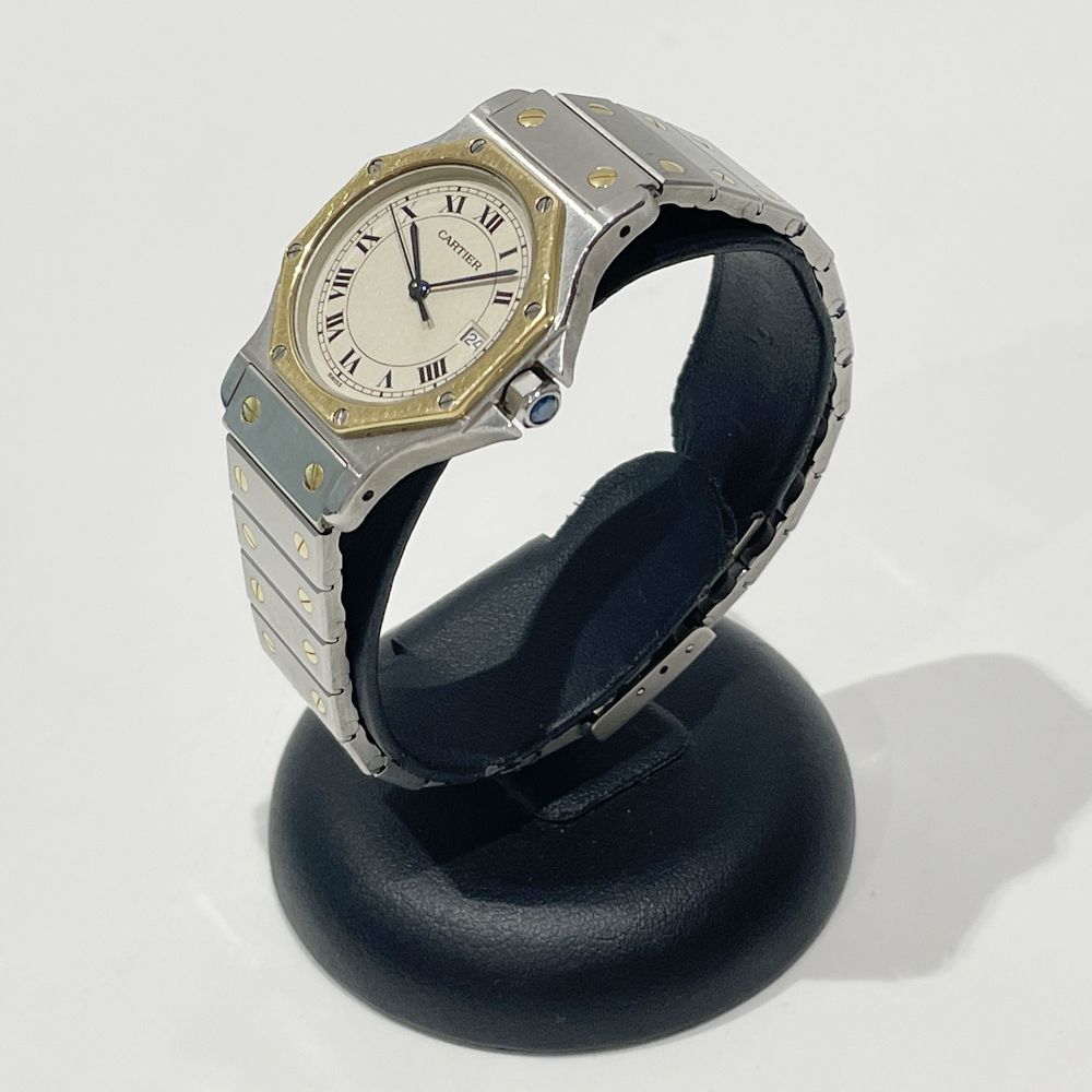 中古B/標準】CARTIER カルティエ サントスオクタゴンLM スイス製クオーツ レディース 腕時計 W200158320459950