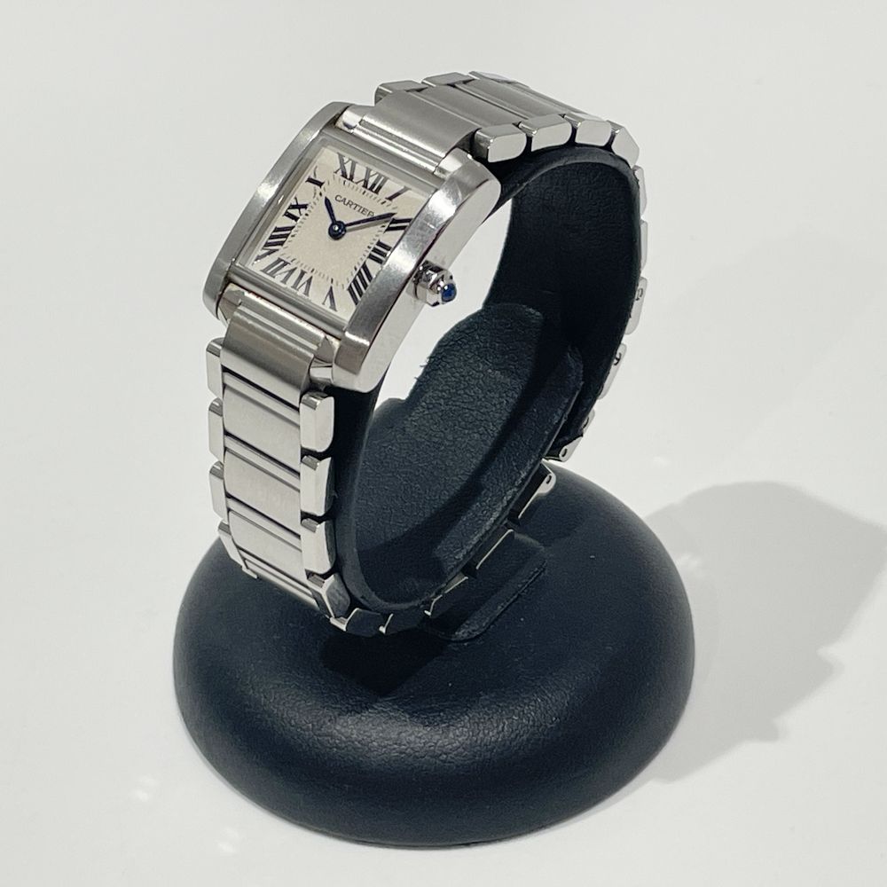 中古B/標準】CARTIER カルティエ タンクフランセーズSM スイス製クオーツ レディース 腕時計 W51008Q3 シルバー20459978