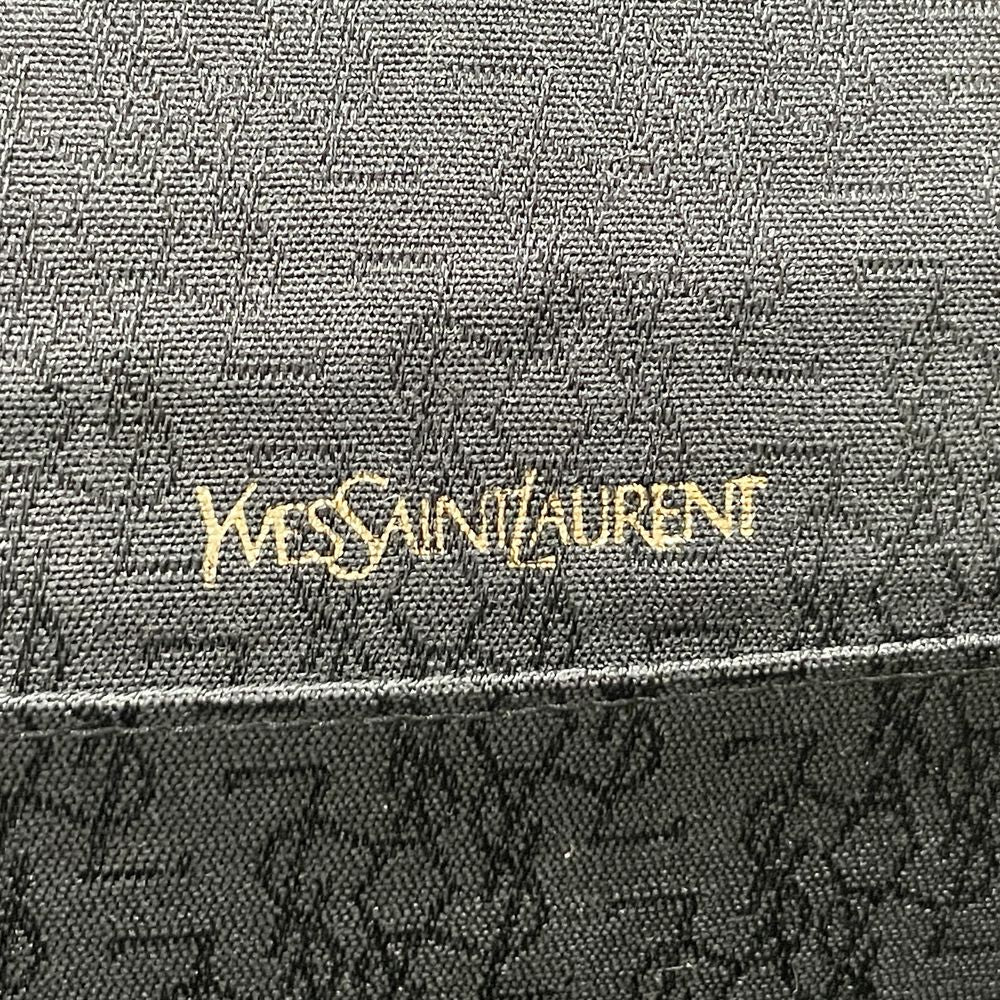 中古AB/使用感小】YVES SAINT LAURENT イヴ・サンローラン 【レア】ストライプ 総柄 ヴィンテージ レディース クラッチバッグ  ブラック20460333