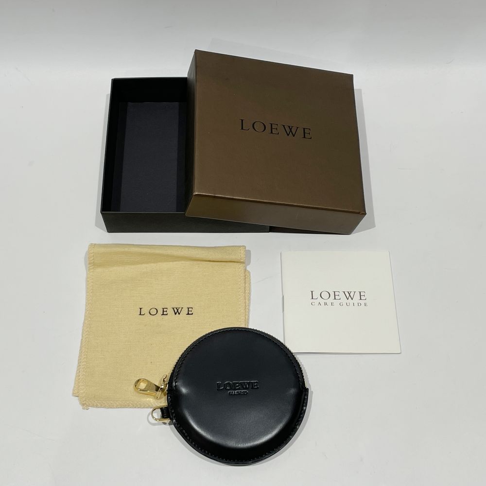 LOEWE Logo Round Coin Purse Vintage Coin Case Leather Women's [Used A] 20240324