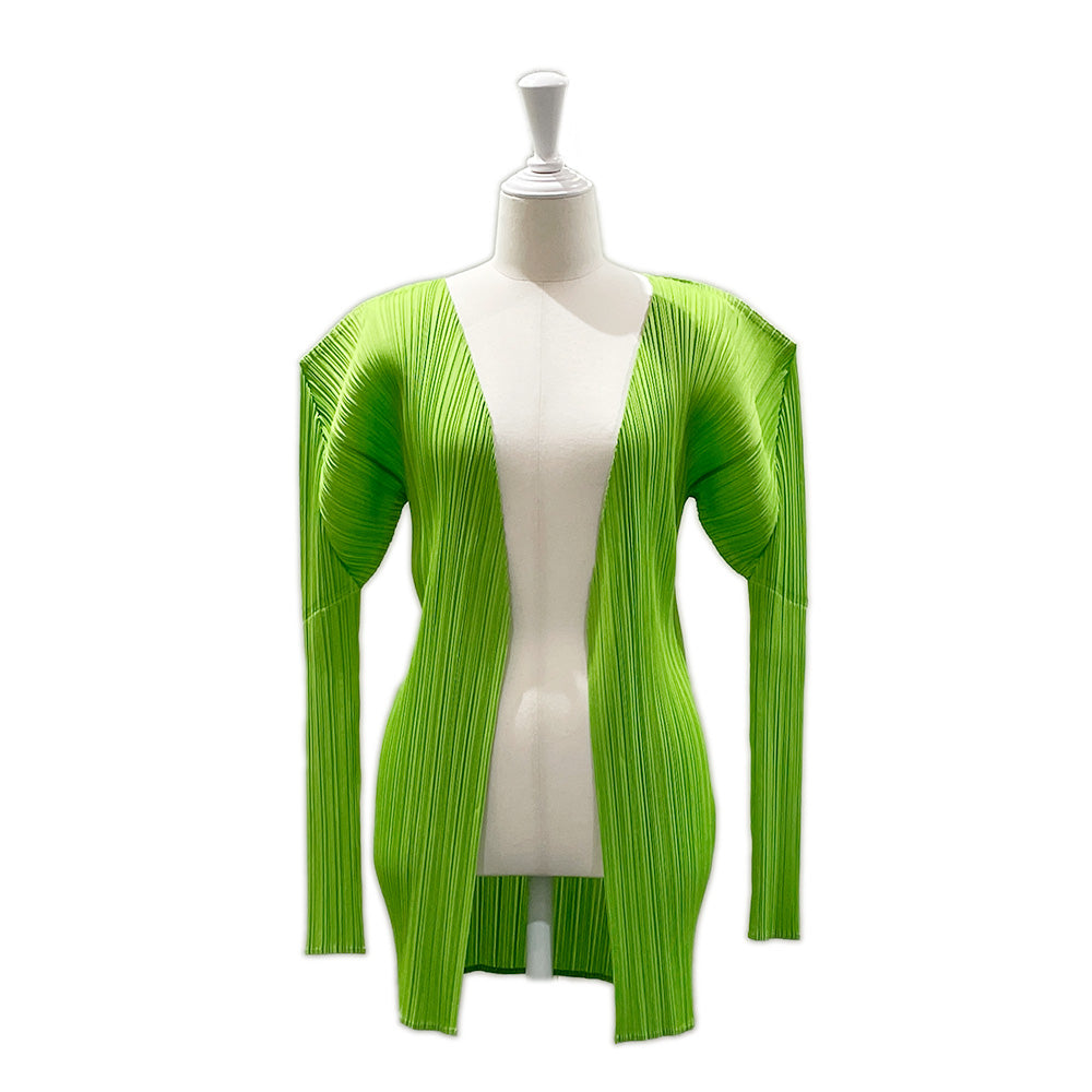 PLEATS PLEASE Issey Miyake Buttonless Size 3 PP86-J0607 Cardigan Polyester Women's [Used B] 20240324