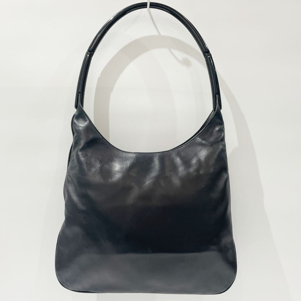 中古B/標準】PRADA プラダ ロゴ ナッパ プラスチック ハンドル ワンショルダー レディース ショルダーバッグ B8472 ブラック 20460518