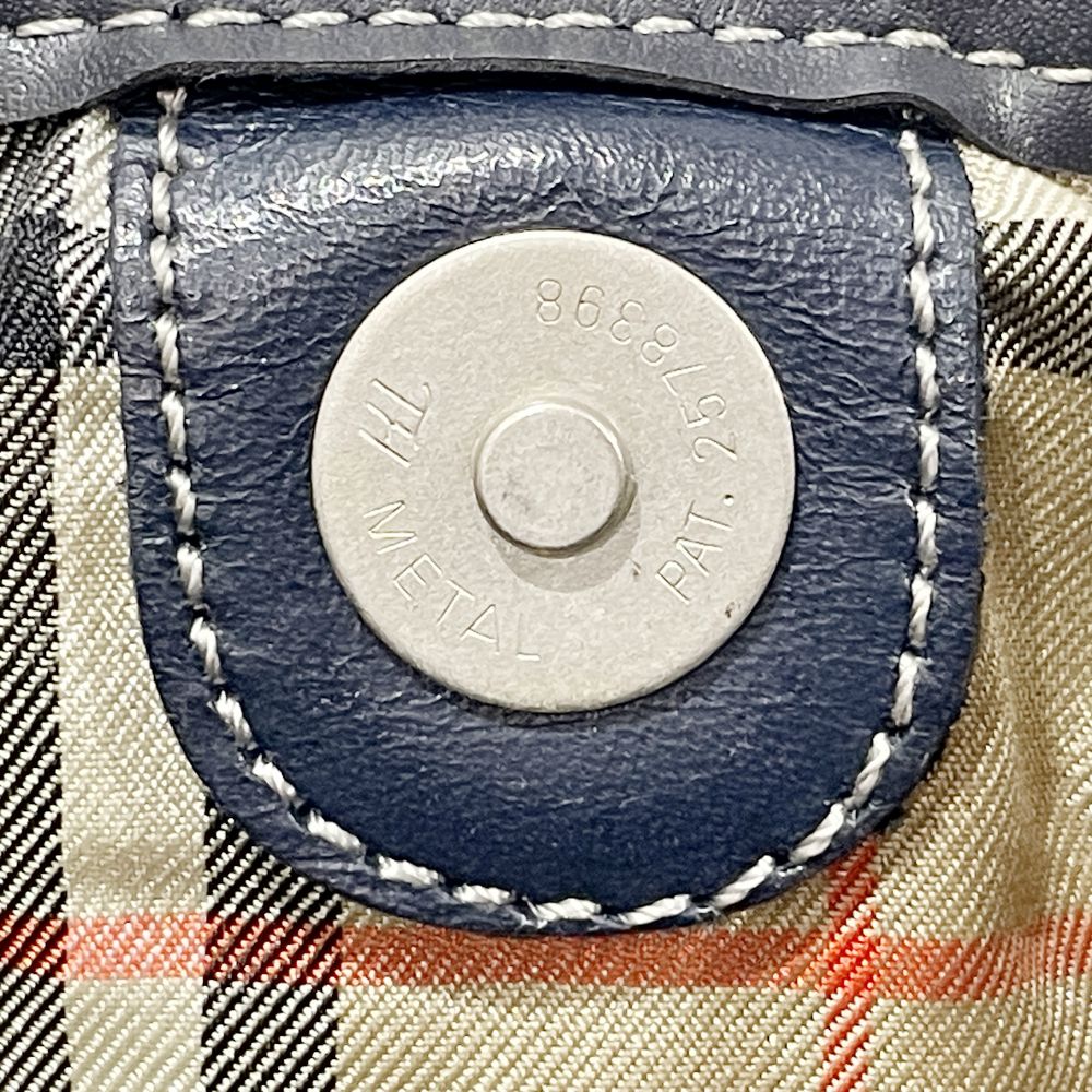 中古B/標準】BURBERRY バーバリー GOLF ゴルフ ロゴ 一部チェック柄 ヴィンテージ レディース ボストンバッグ ネイビー20460904