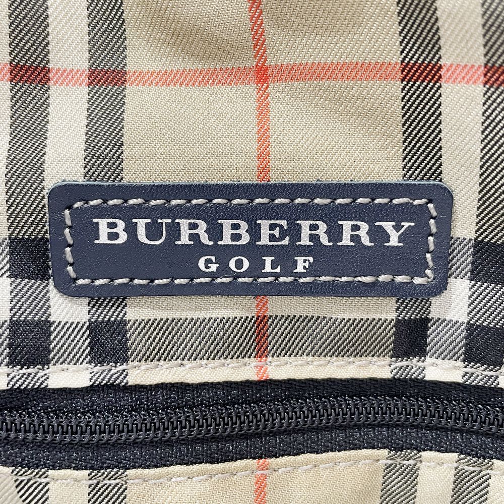 BURBERRY(バーバリー) GOLF ゴルフ ロゴ 一部チェック柄 ヴィンテージ ボストンバッグ レザー レディース【中古B】20240330