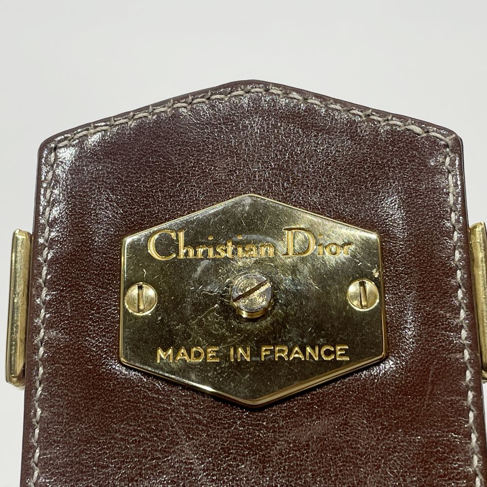 Christian Dior(クリスチャンディオール) CDロゴ プレート ヴィンテージ ハンドバッグ レザー レディース【中古B】20240331