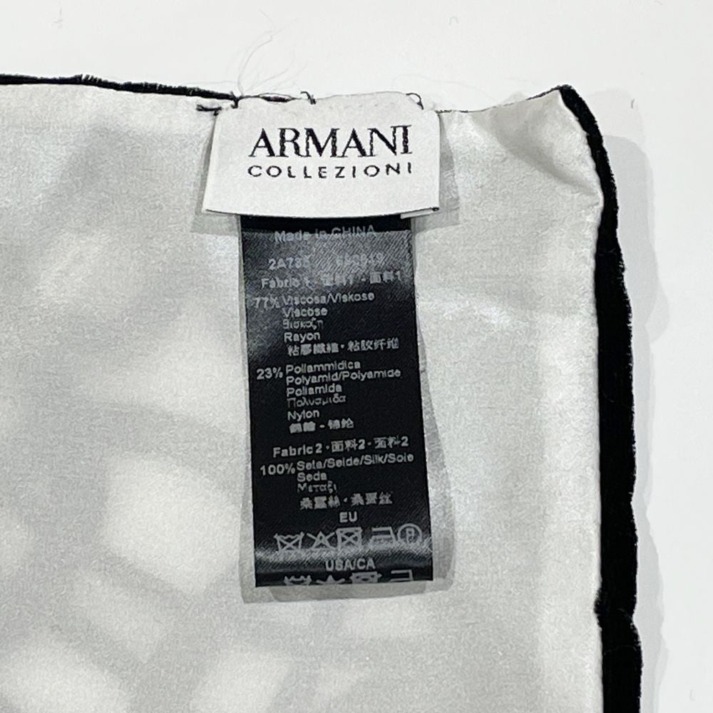 ARMANI COLLEZIONI(アルマーニコレッツォーニ) 172cm×61cm ショール 大判 レース モノトーン ストール ベルベット/シルク ユニセックス【中古AB】20240411