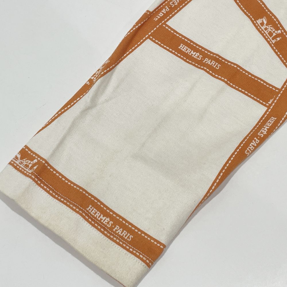 中古AB/使用感小】HERMES エルメス ボルデュック Lサイズ マルジェラ期 ロングTシャツ リボン柄 ロゴ レディース カットソー20460983