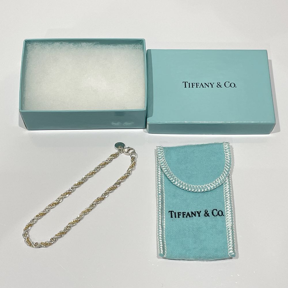 中古AB/使用感小】TIFFANY&Co. ティファニー ツイスト スクリュー コンビ シルバー925 K18YG レディース ブレスレット シルバー 20461002