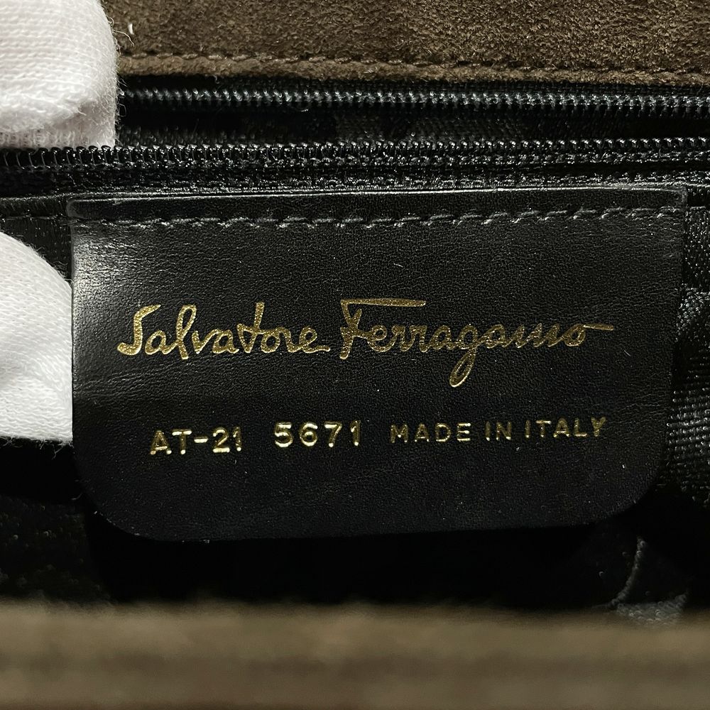 Salvatore Ferragamo(サルヴァトーレフェラガモ) ダブル ガンチーニ 2WAY AT-21 5671 ハンドバッグ スエード/レザー レディース【中古AB】20240407