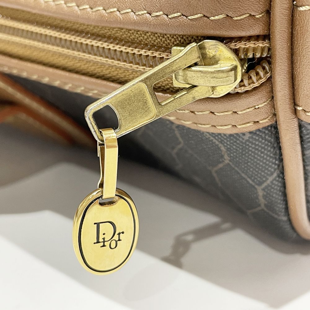Christian Dior(クリスチャンディオール) ロゴ プレート ハニカム 旅行バッグ ボストンバッグ PVC/レザー レディース【中古AB】20240406