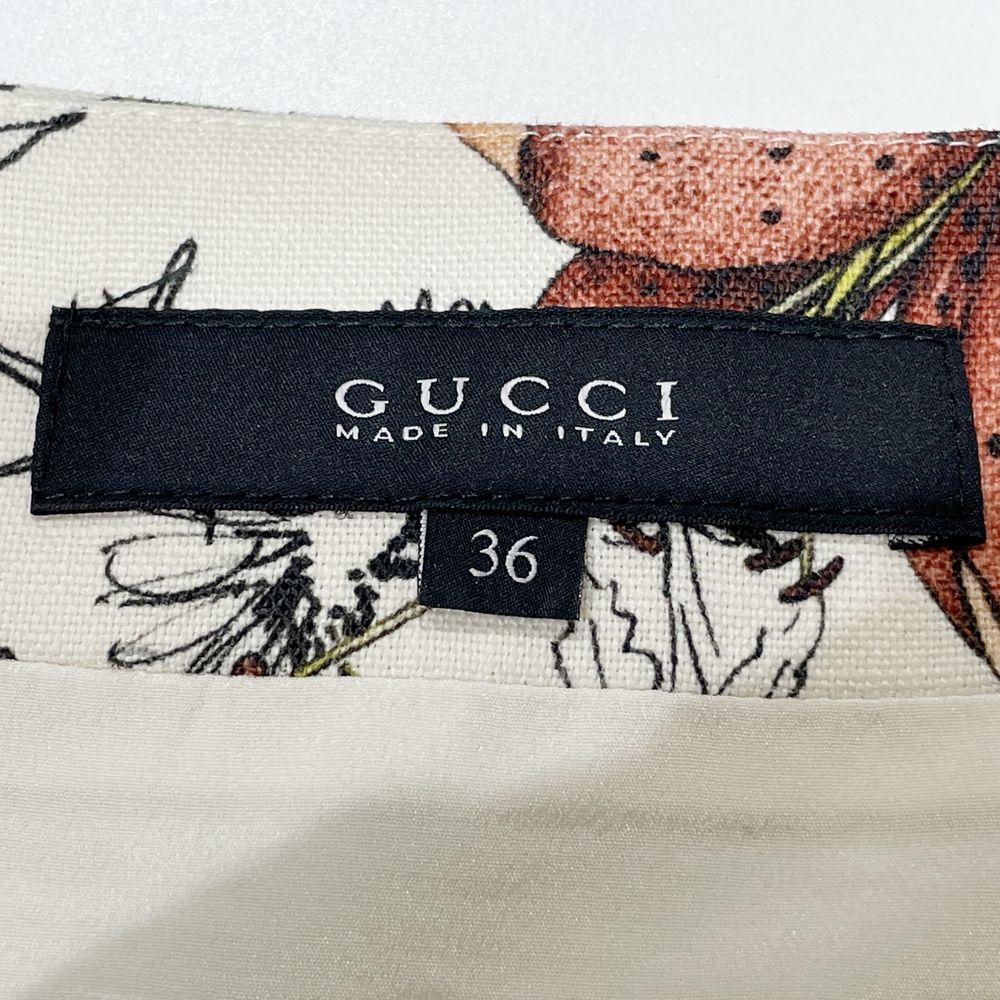 GUCCI(グッチ) フローラ ボタニカル 花柄 サイドボタン ポケット 2012年 310823 ミニスカート リネン/コットン レディース【中古AB】20240421