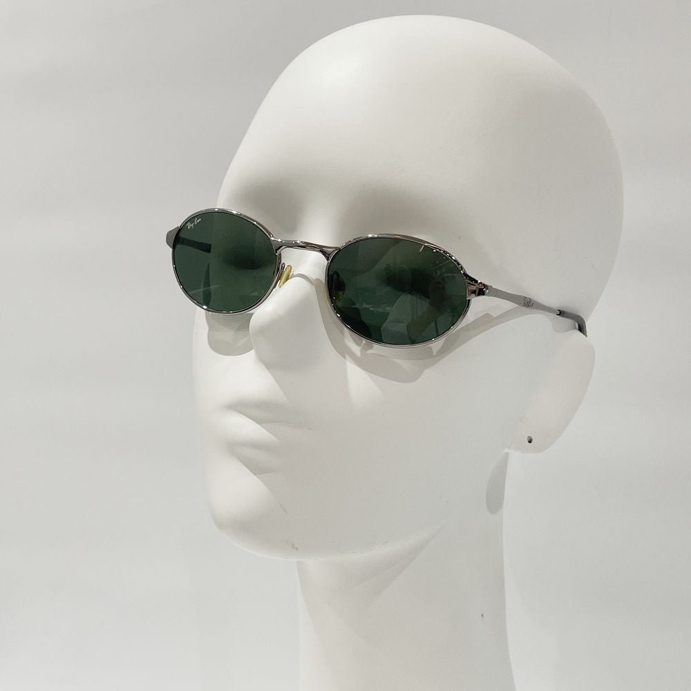 中古AB/使用感小】Ray-Ban レイバン ヴィンテージ オーバル シンプル バネ蝶番 メンズ サングラス RB3002 W2839  シルバー20462072