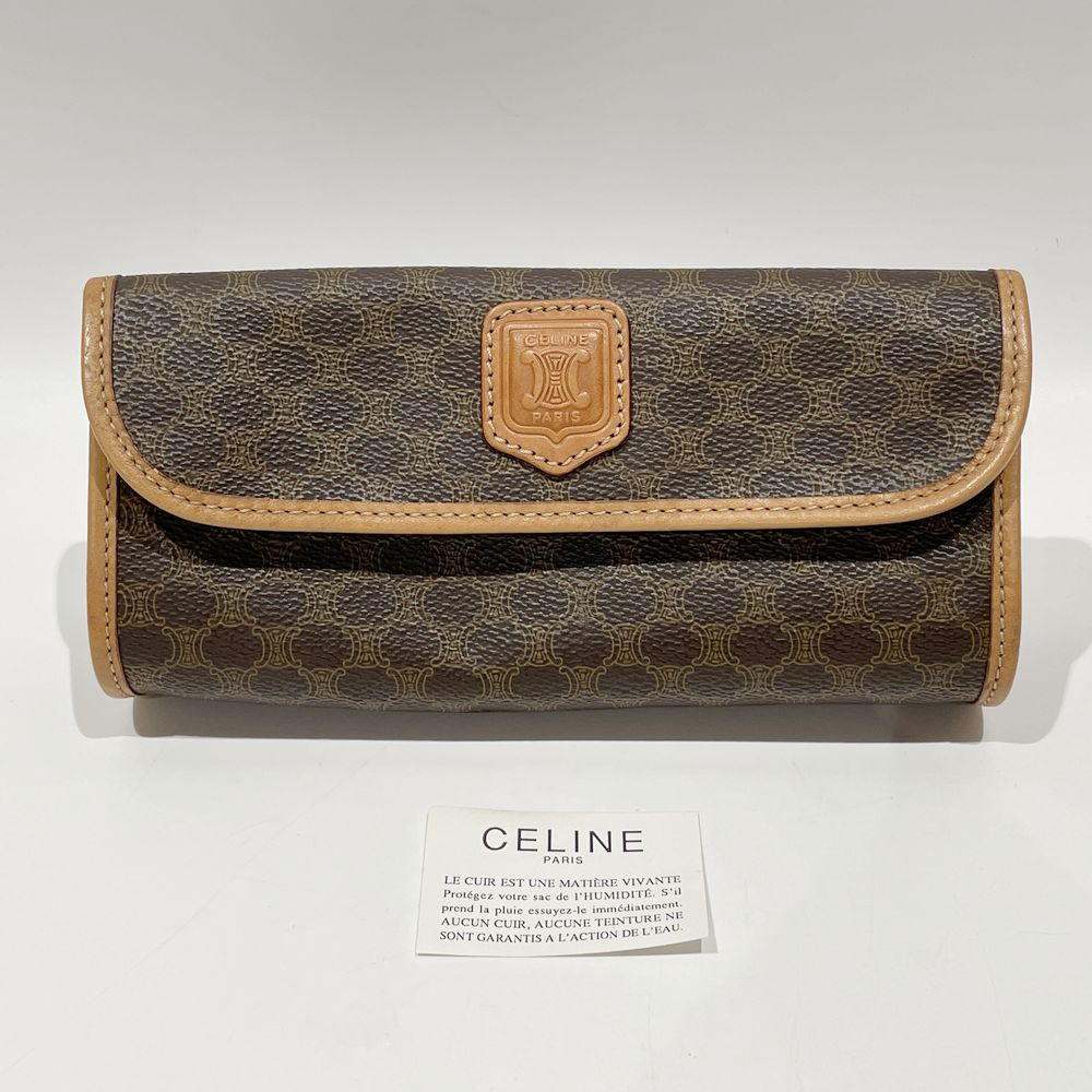 CELINE(セリーヌ) マカダム トリオンフ ヴィンテージ ポーチ PVC/レザー レディース【中古AB】20240316