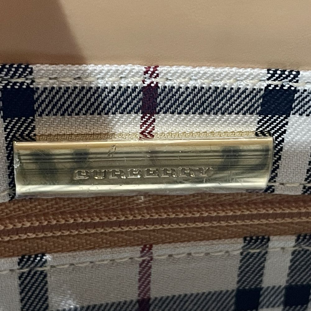 BURBERRY(バーバリー) サイドロゴ 内部チェック ワンショルダー タグ付き ショルダーバッグ レザー レディース【中古A】20240407