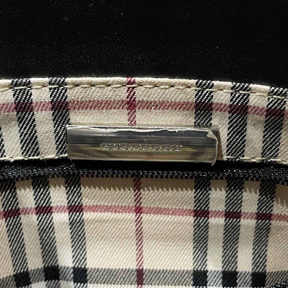 BURBERRY(バーバリー) ロゴ 内部チェック ミニ ハンドバッグ レザー レディース【中古AB】20240407