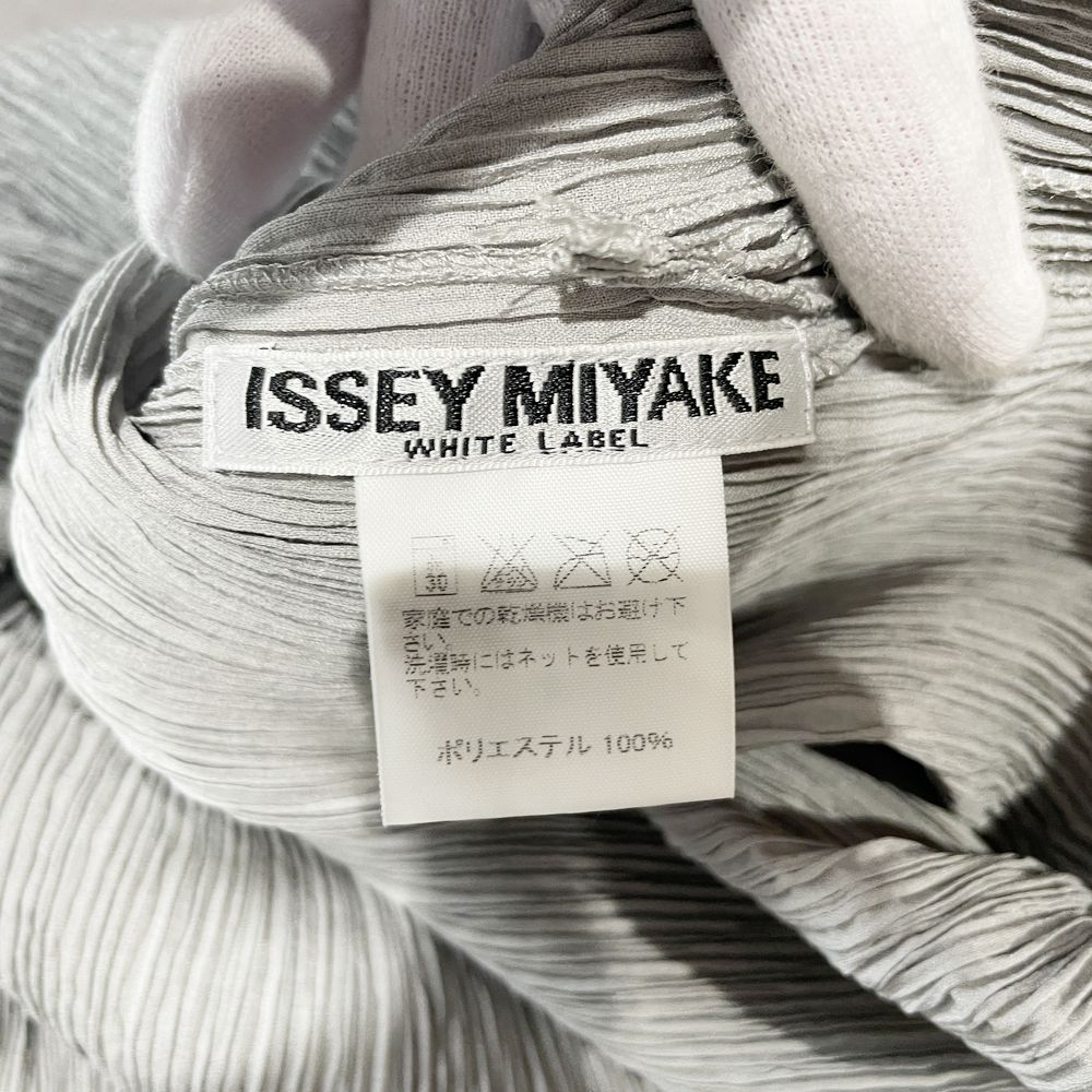 中古B/標準】ISSEY MIYAKE イッセイミヤケ ホワイトレーベル プリーツ加工 ノースリーブ ロング Vネック レディース ワンピース  IM42FH461 グレー20462168