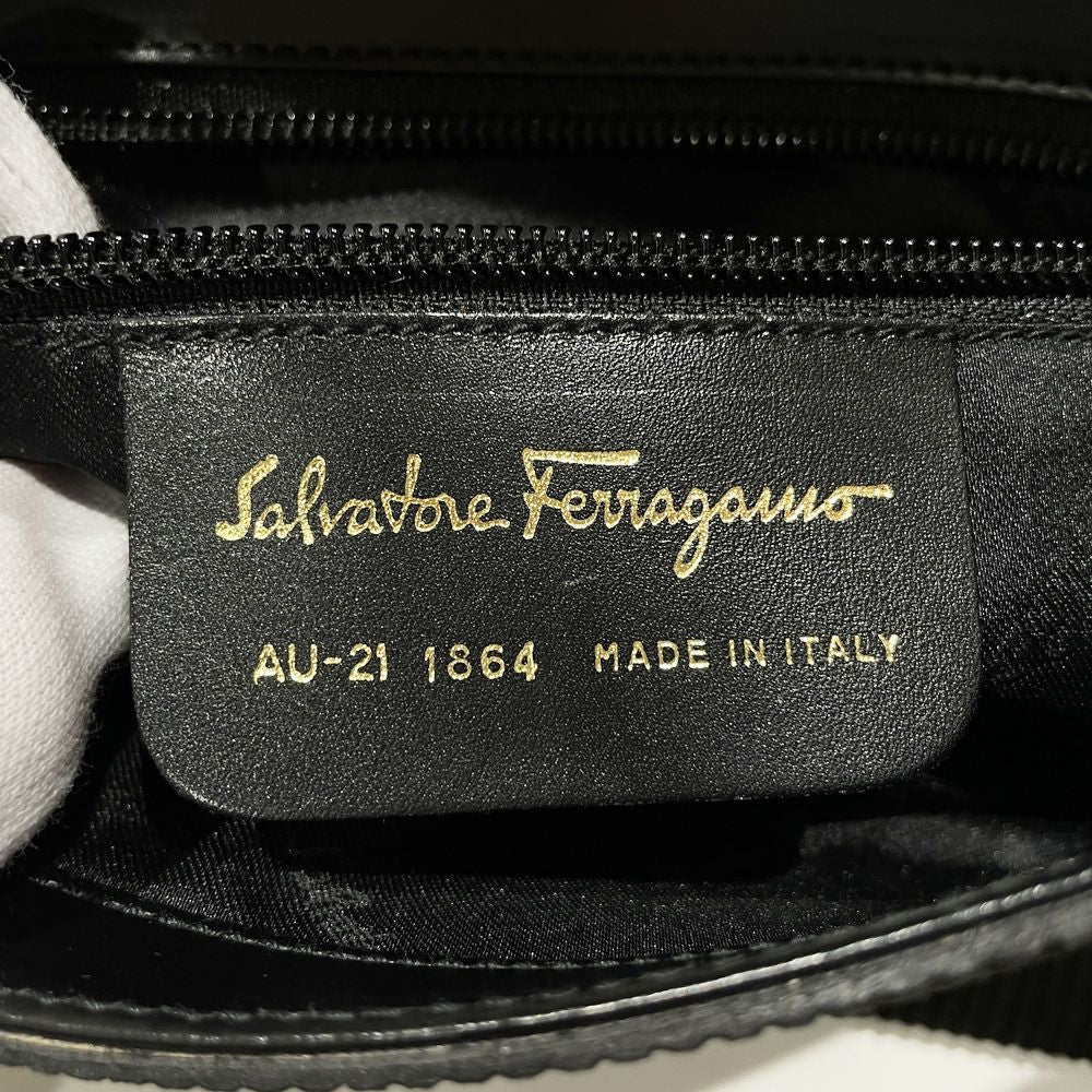 Salvatore Ferragamo(サルヴァトーレフェラガモ) ロゴ プレート ミニ 肩掛け AU21 1864 ショルダーバッグ レザー/コーデュロイ レディース【中古AB】20240413