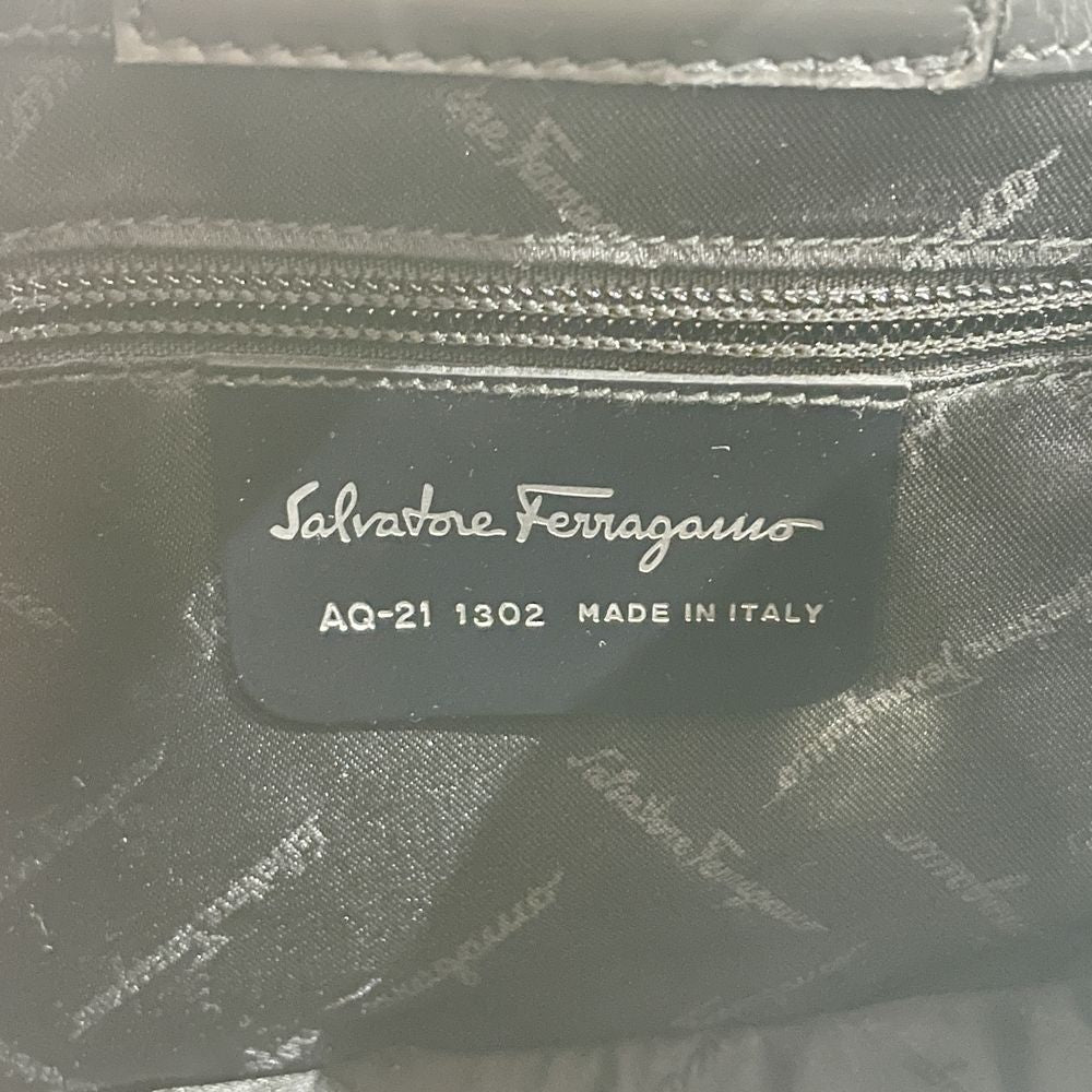 Salvatore Ferragamo(サルヴァトーレフェラガモ) ダブル ガンチーニ AQ-21 1302 ハンドバッグ レザー レディース【中古B】20240413