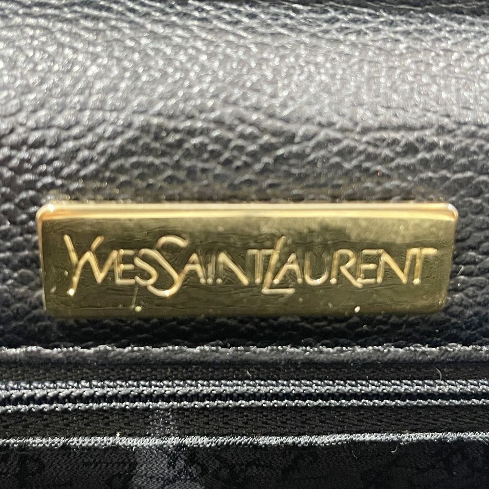 YVES SAINT LAURENT(イヴ・サンローラン) YSL ロゴ刺繍 斜め掛け ヴィンテージ ショルダーバッグ レザー レディース【中古B】20240413