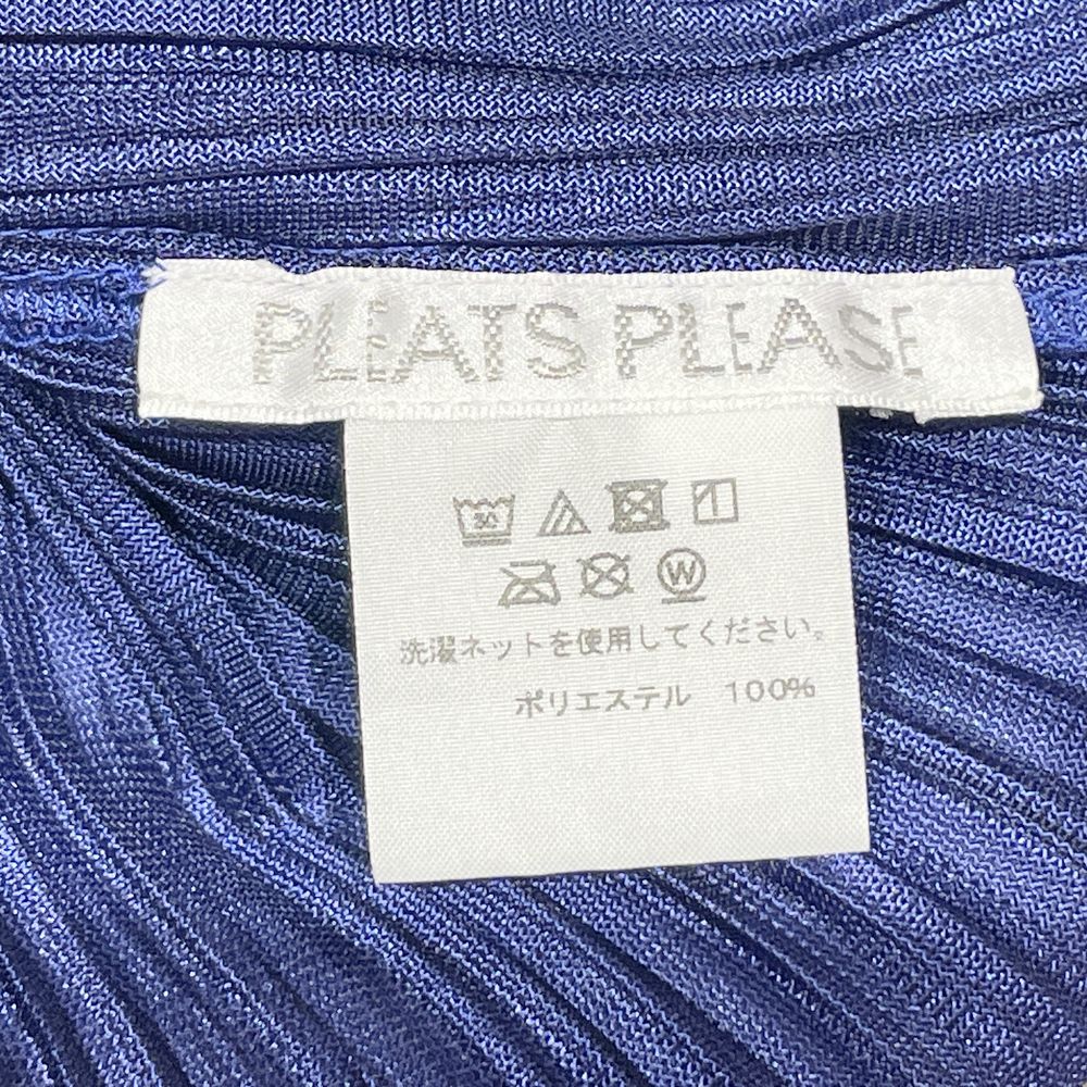 PLEATS PLEASE(プリーツプリーズ) プリーツ加工 バックスリット 比翼 ボタンデザイン サイズ2 PP91-JA513 カーディガン ポリエステル レディース【中古AB】20240414