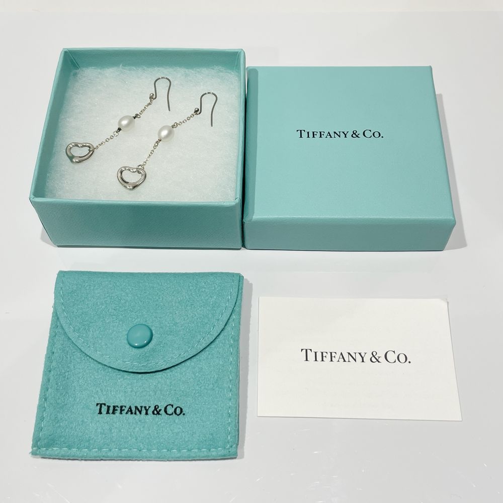 TIFFANY&Co.(ティファニー) エルサペレッティ オープンハート パール ドロップ フック ピアス シルバー925 レディース【中古B】20240416